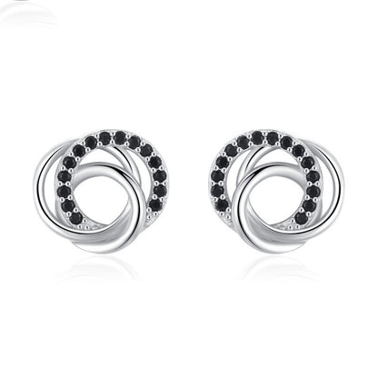 Dignified Hollow Multi-circle Zircon Design Ear